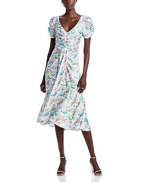 Womens Walker Floral Ruched Midi-Dress Product Image