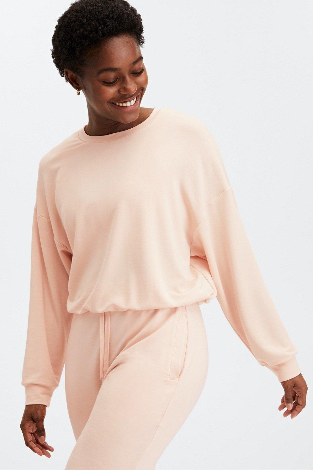 Fabletics Luxe Cinched Pullover Womens Sand Size S Product Image