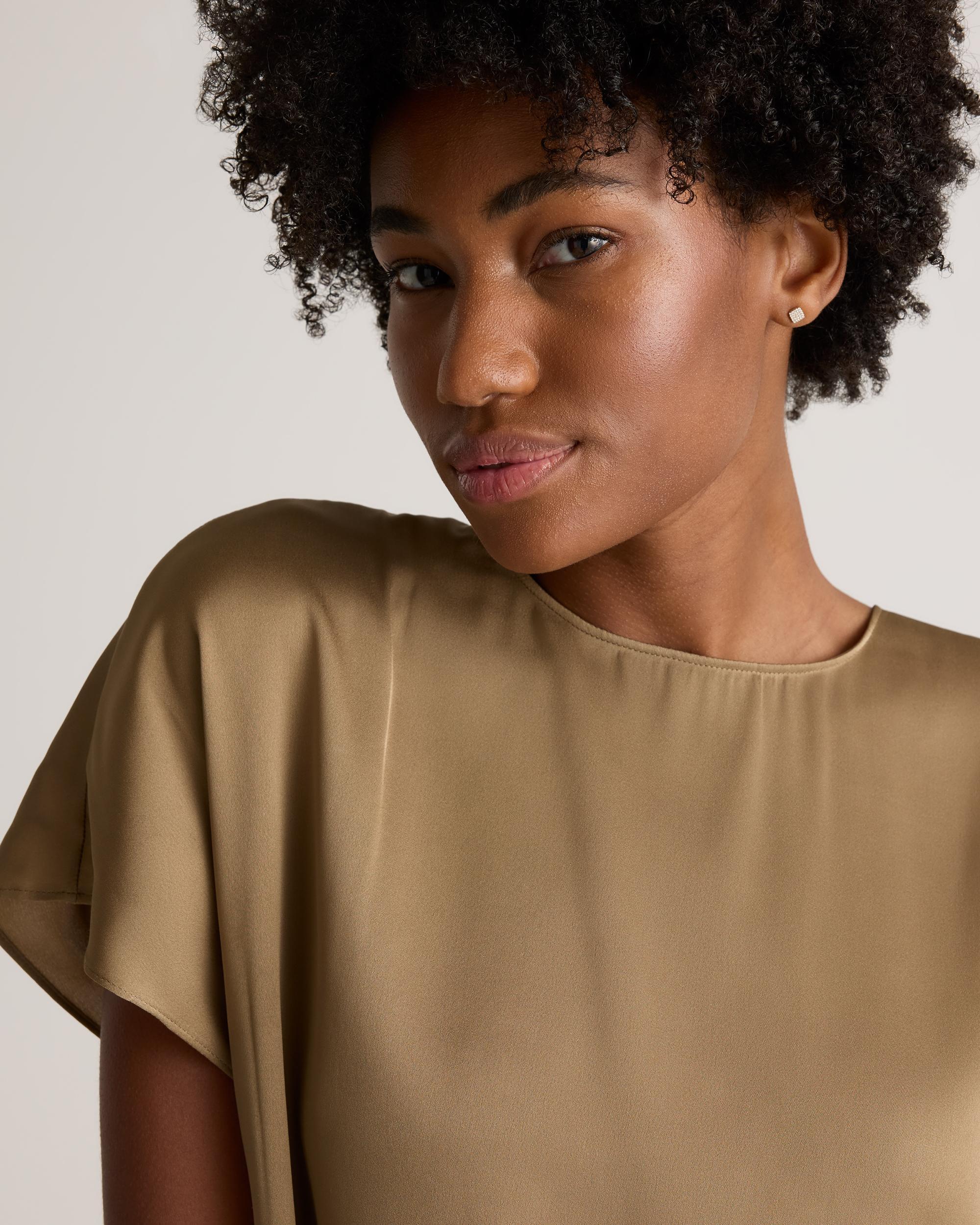 Quince | Women's Washable Stretch Silk Split Hem T-Shirt Mulberry Silk Product Image