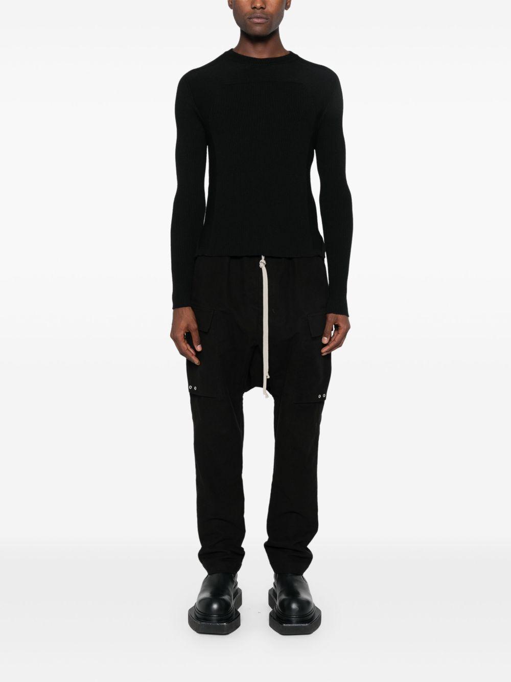 RICK OWENS Geo Ribbed Sweater In Black Product Image