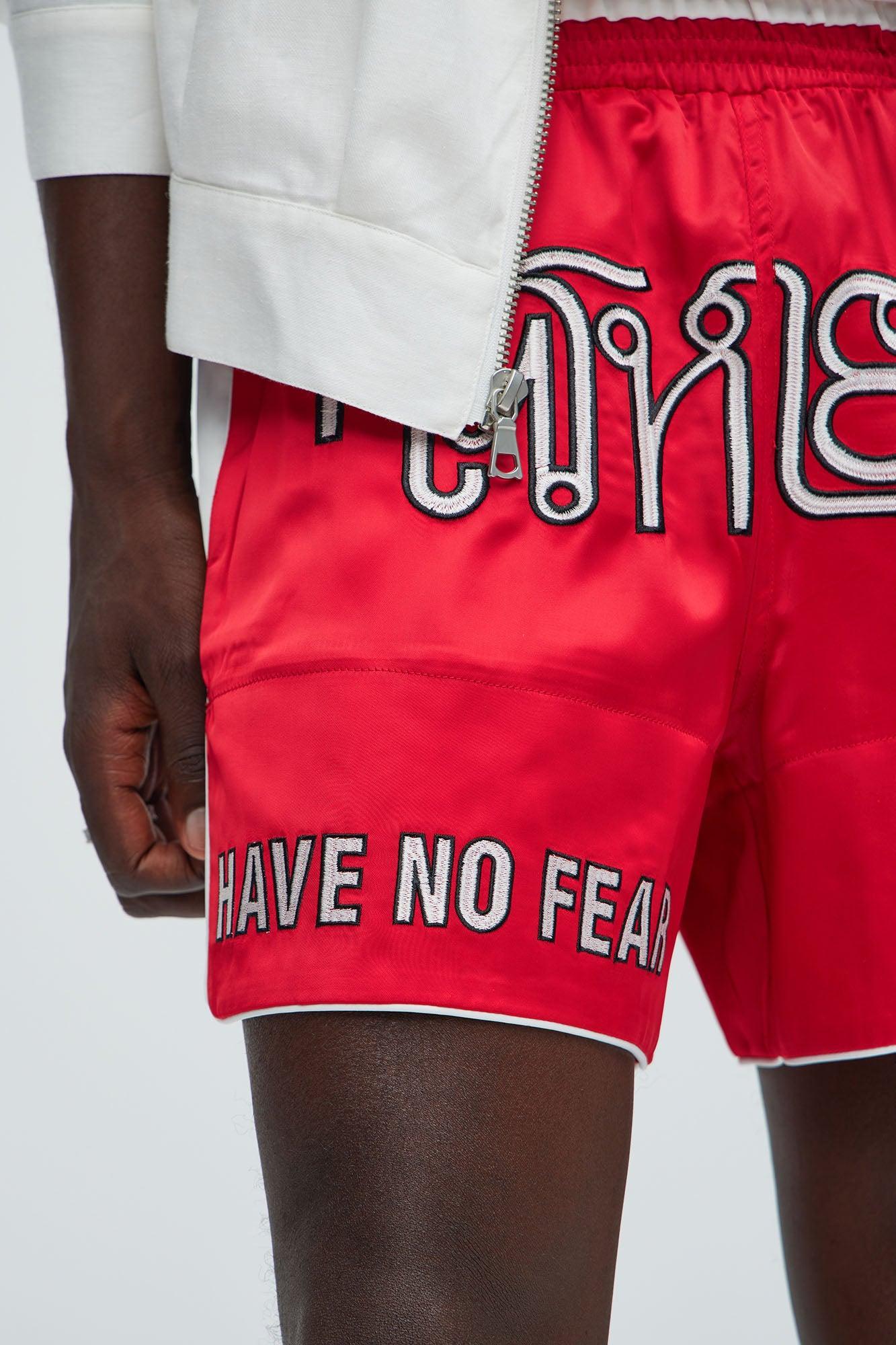 Have No Fear Boxing Shorts - Red/combo Product Image