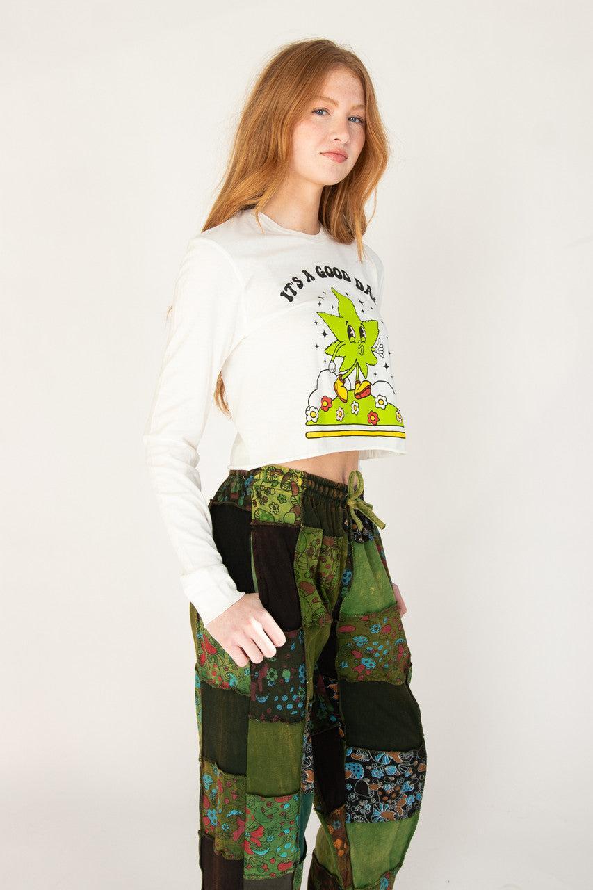 It's a Good Day Long Sleeve Crop Shirt Product Image