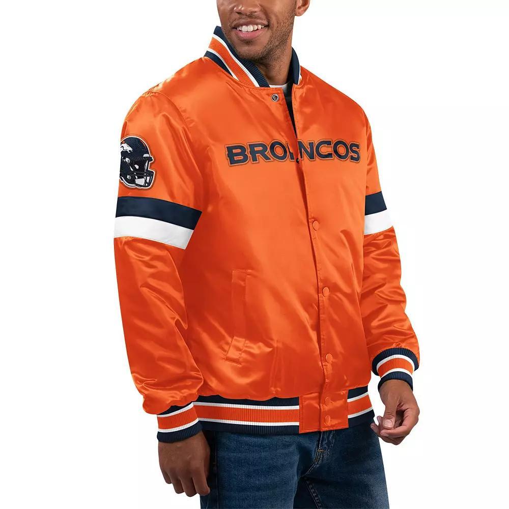 Men's Starter Orange Denver Broncos Home Game Satin Full-Snap Varsity Jacket, Size: 2XL Product Image