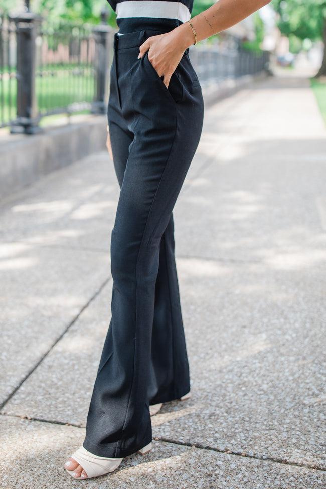 Mean Business Black Flare Trousers FINAL SALE Product Image