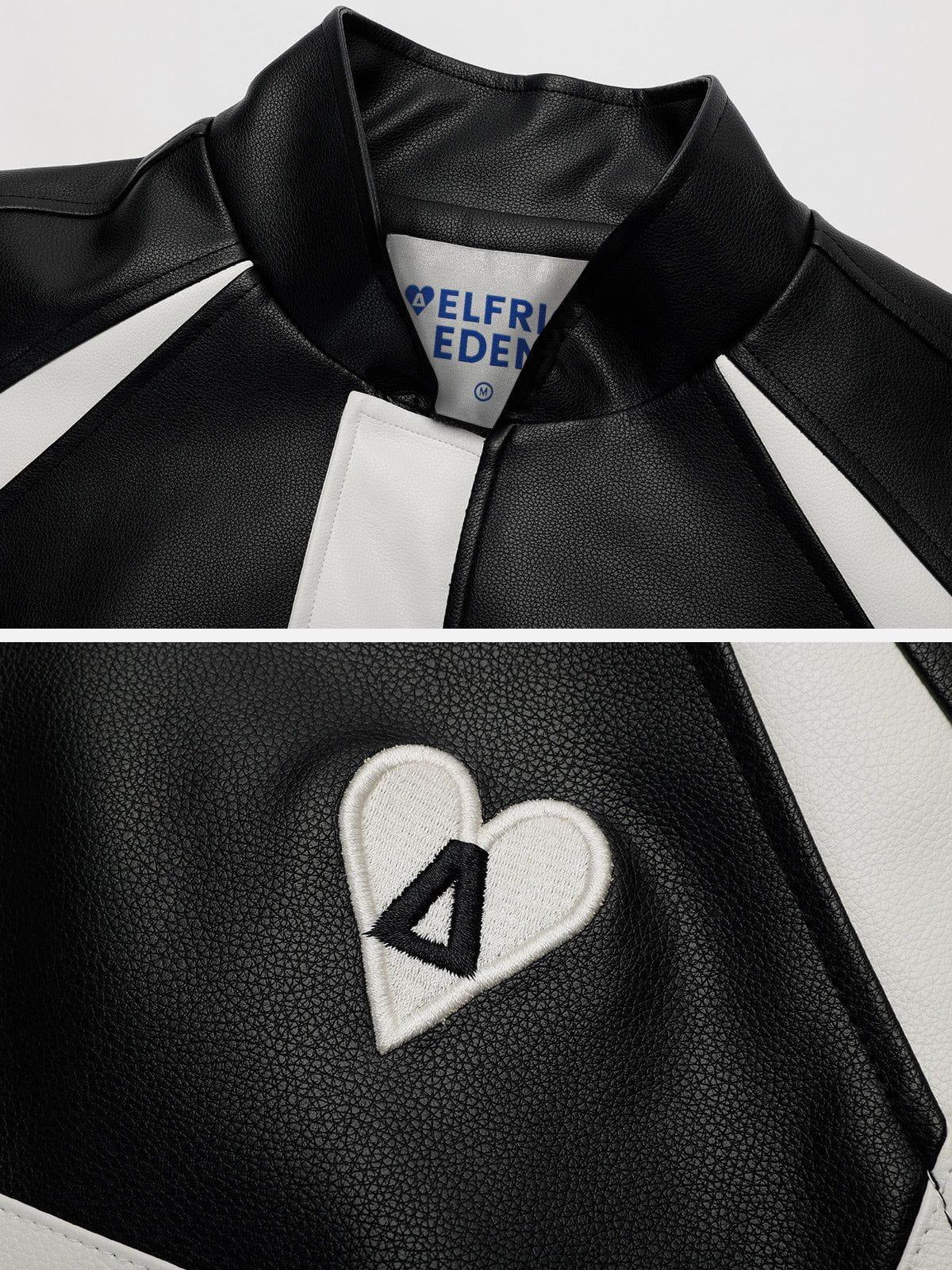 Aelfric Eden Color Blocking Embroidery Racing Jacket Product Image
