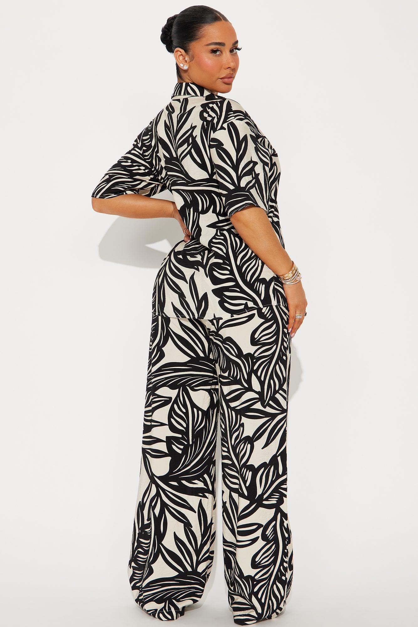 Palm Pant Set - Black/combo Product Image