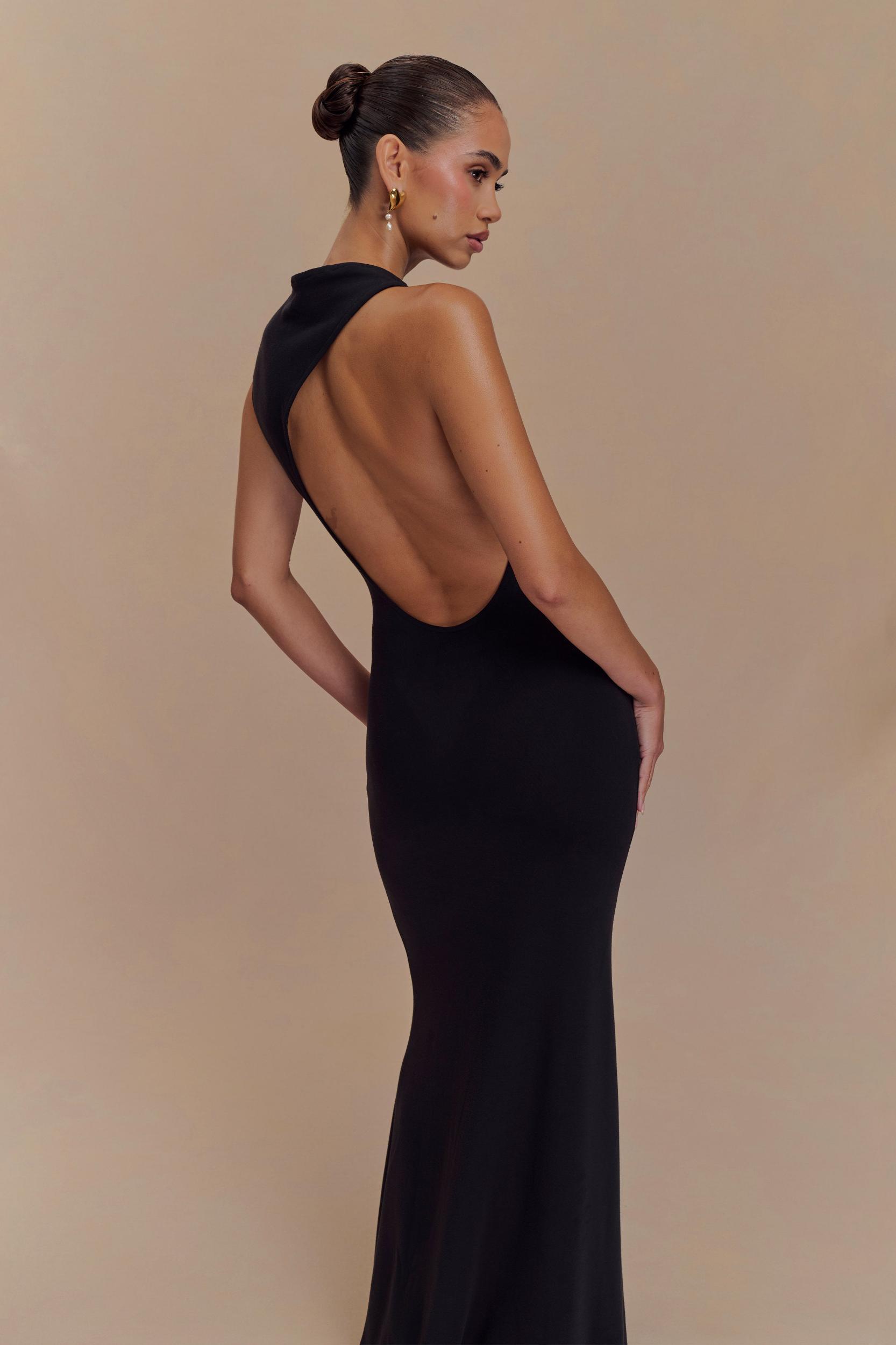 Katerina Scuba Jersey Cut Out Maxi Dress - Black Product Image