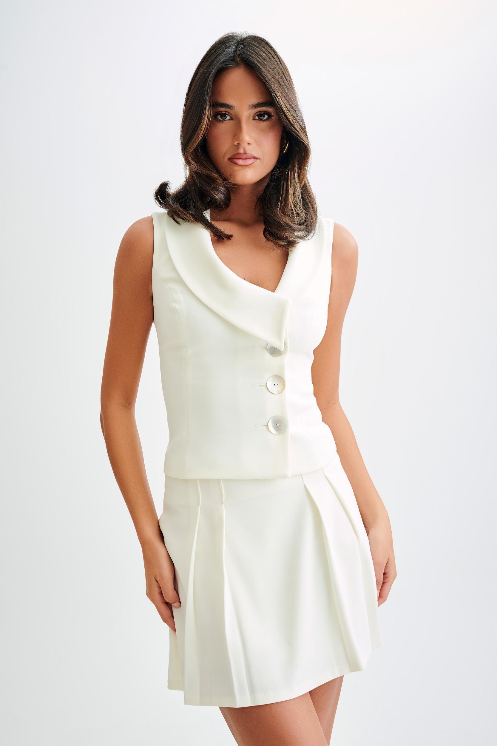 Berkley Suiting Mini Skirt - Ivory Product Image