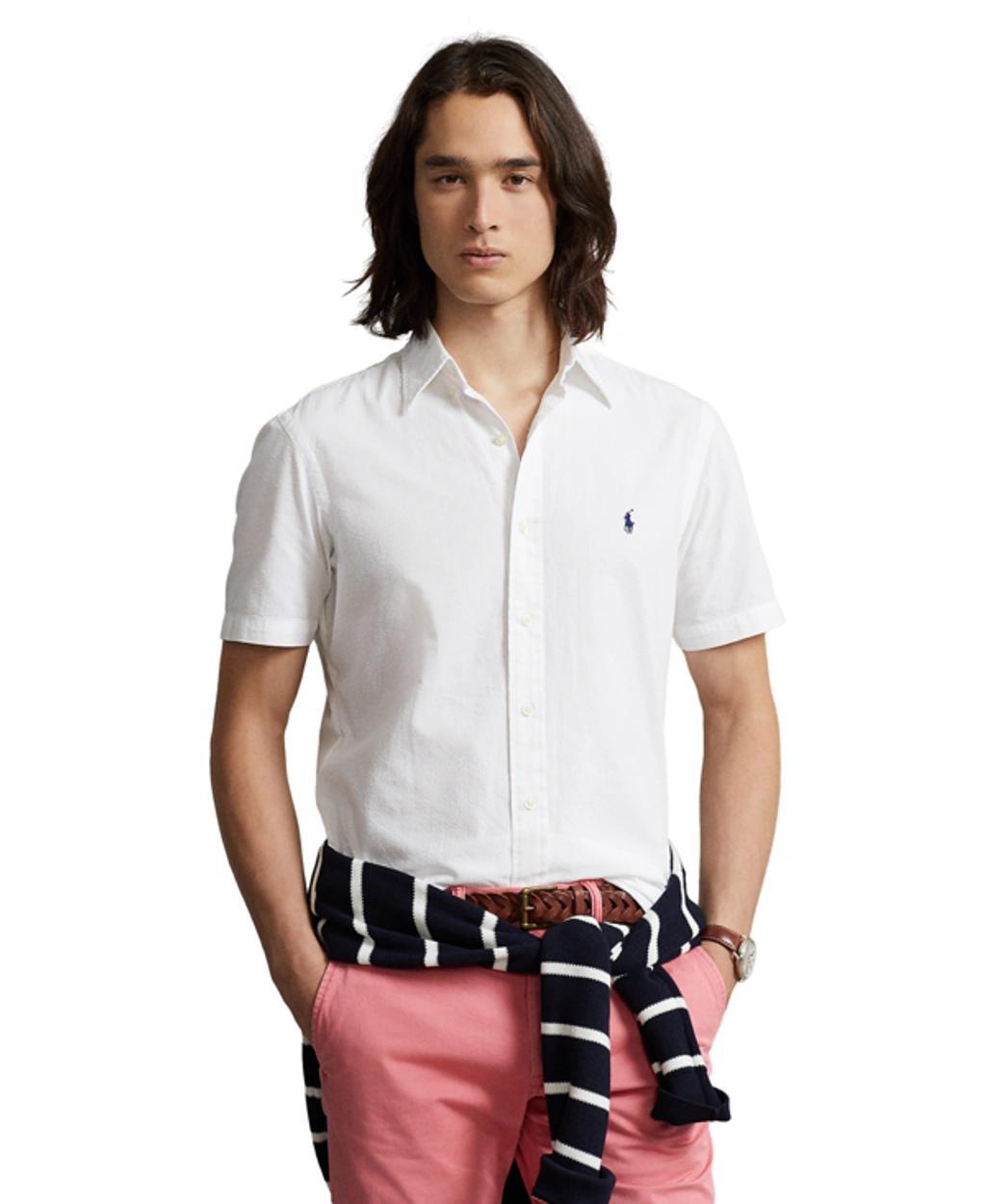 Mens Prepster Seersucker Untucked-Length Shirt Product Image