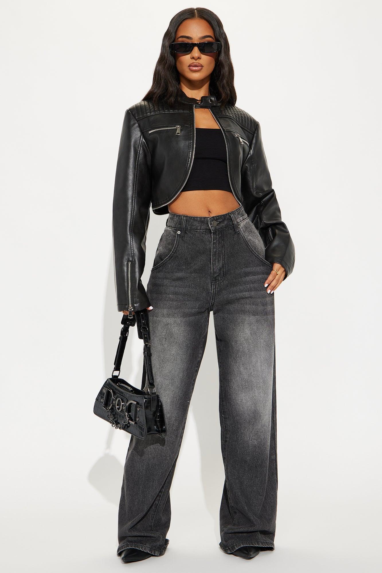 Call My Name Cropped Bolero Faux Leather Jacket - Black Product Image