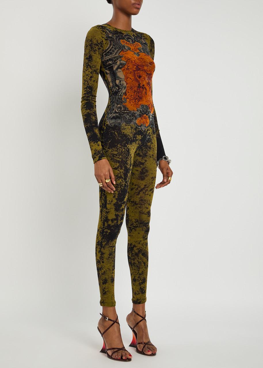 JEAN PAUL GAULTIER Graphic Print Full-length Dress With Long Sleeves In Black Product Image
