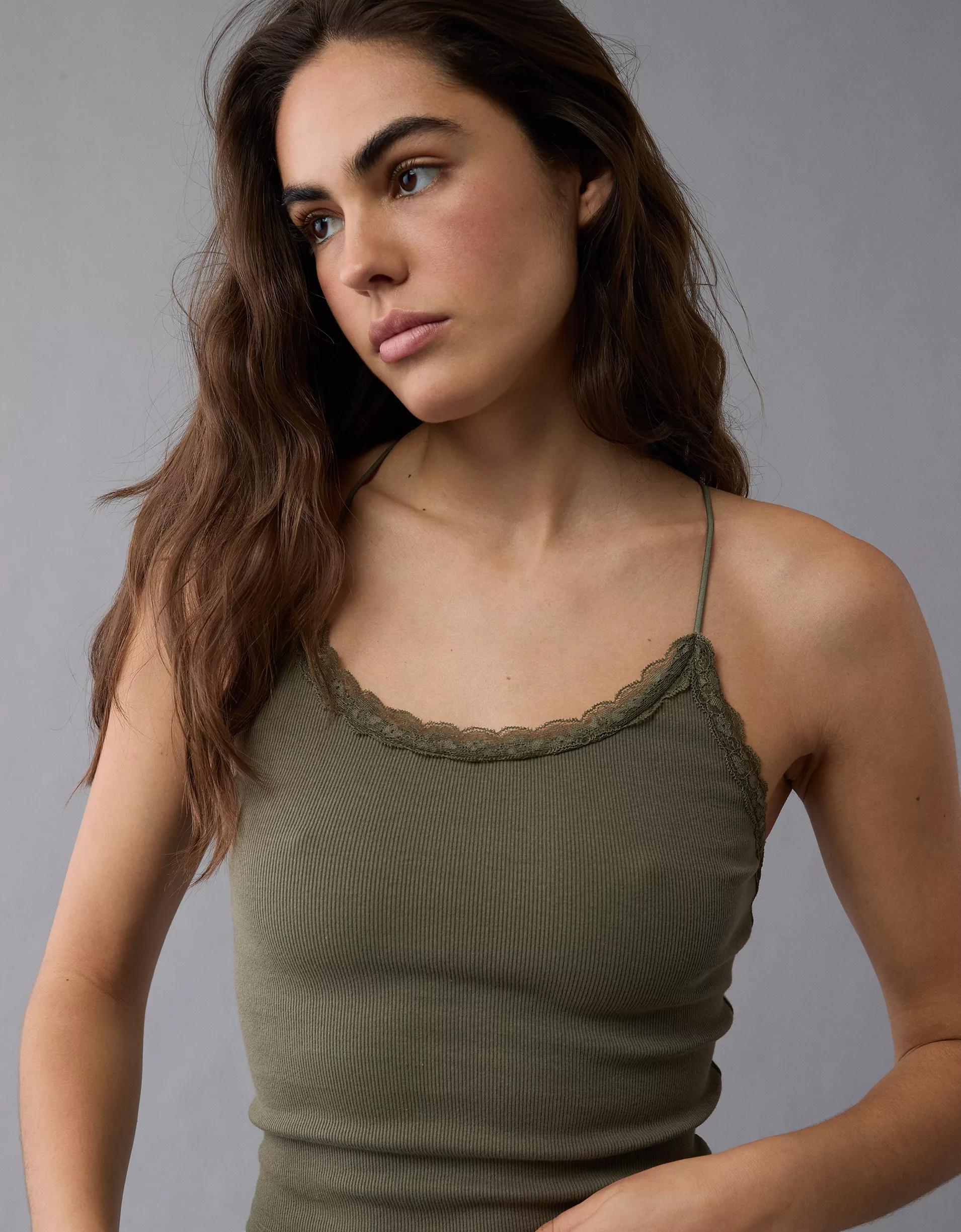 AE Strappy Go Lucky Cropped Lace Tank Top Product Image
