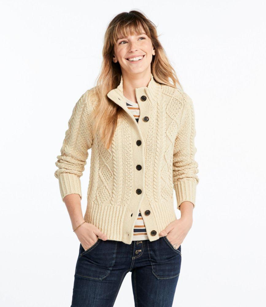 
                            Women's Signature Cotton Fisherman Sweater, Short Cardigan
                         Product Image