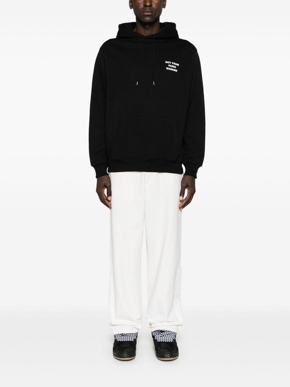 slogan-print cotton hoodie Product Image