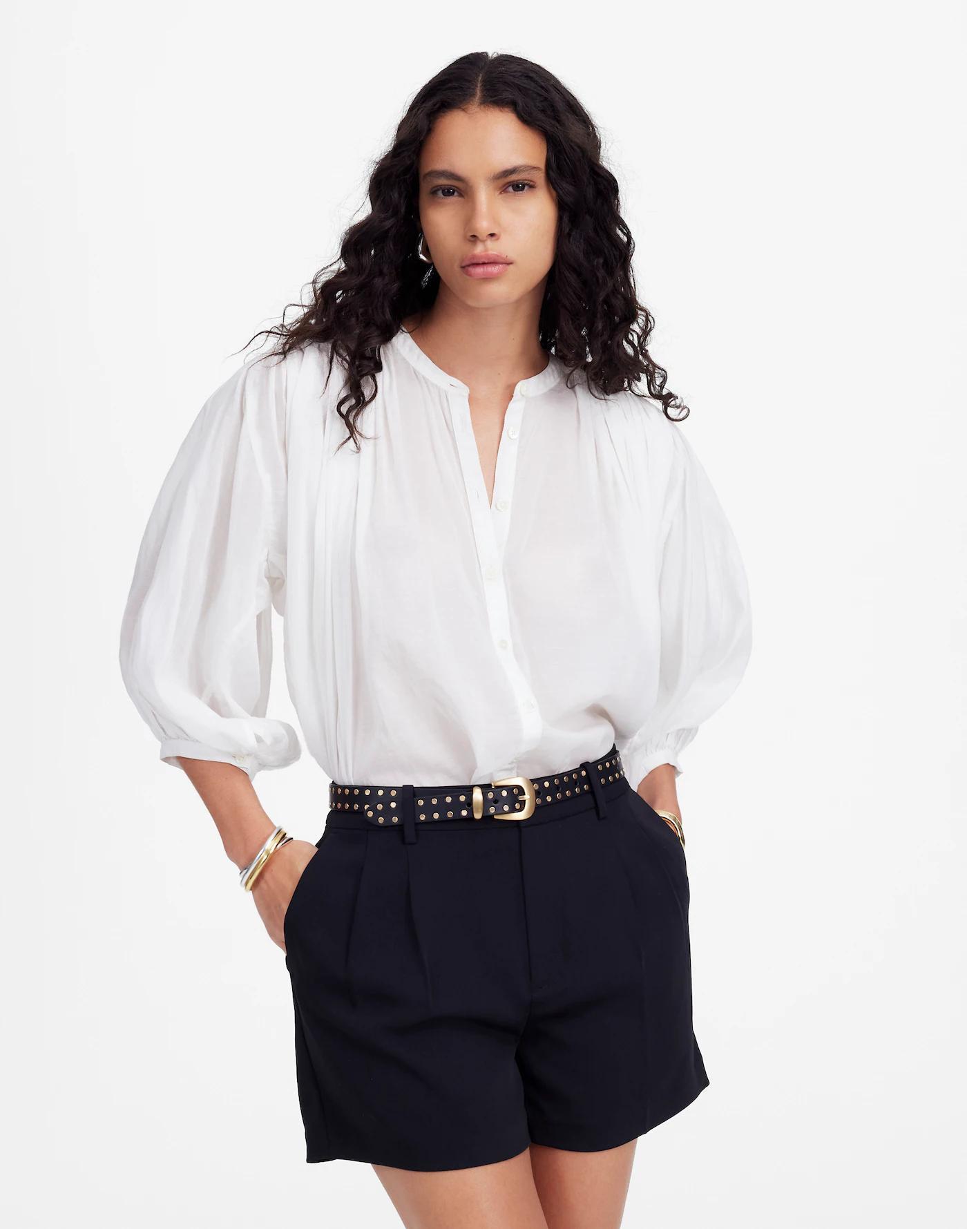 Easy Pleated Trouser Shorts in Crepe Product Image