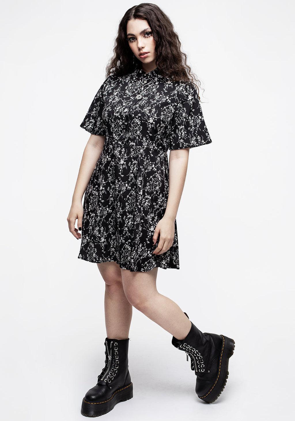 Naomi Floral Mini Shirt Dress Product Image