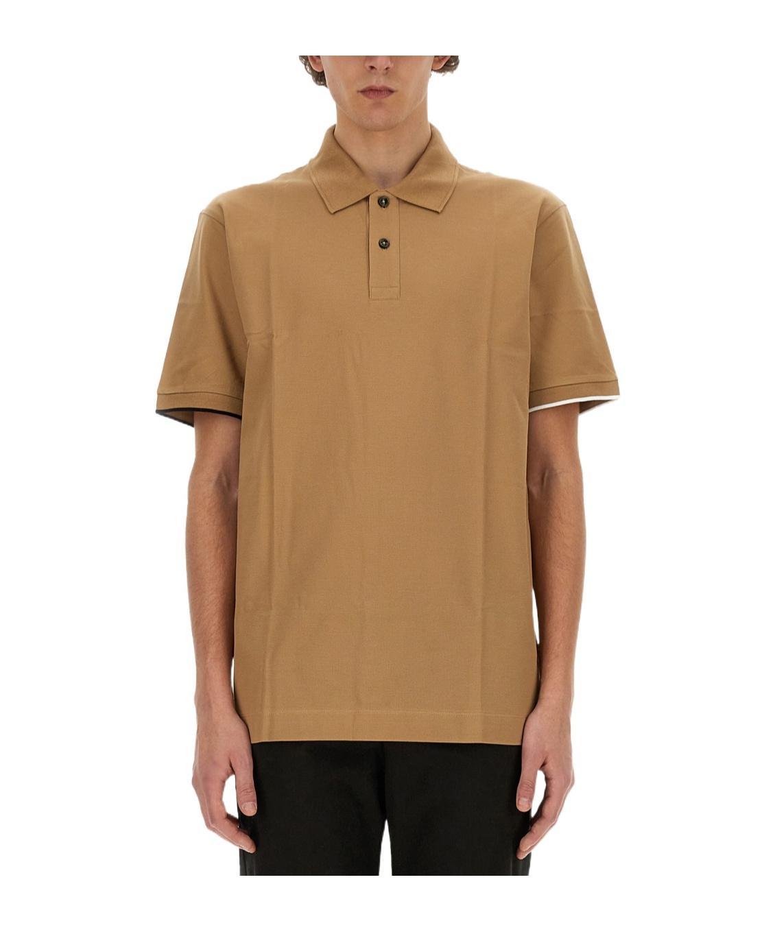 HUGO BOSS Parlay Cotton Polo Shirt In Brown Product Image
