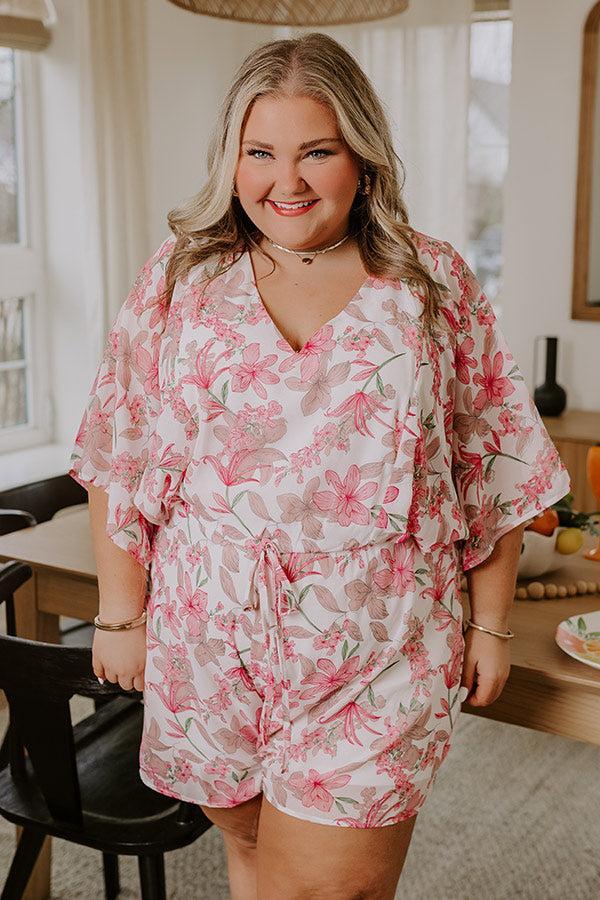 Coastal Calm Floral Romper Curves Product Image