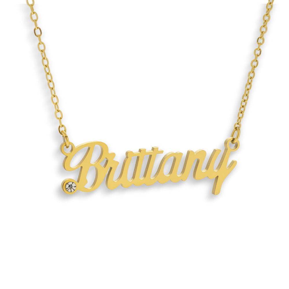 Custom/Personalized Nameplate with Gemstone Necklace Product Image