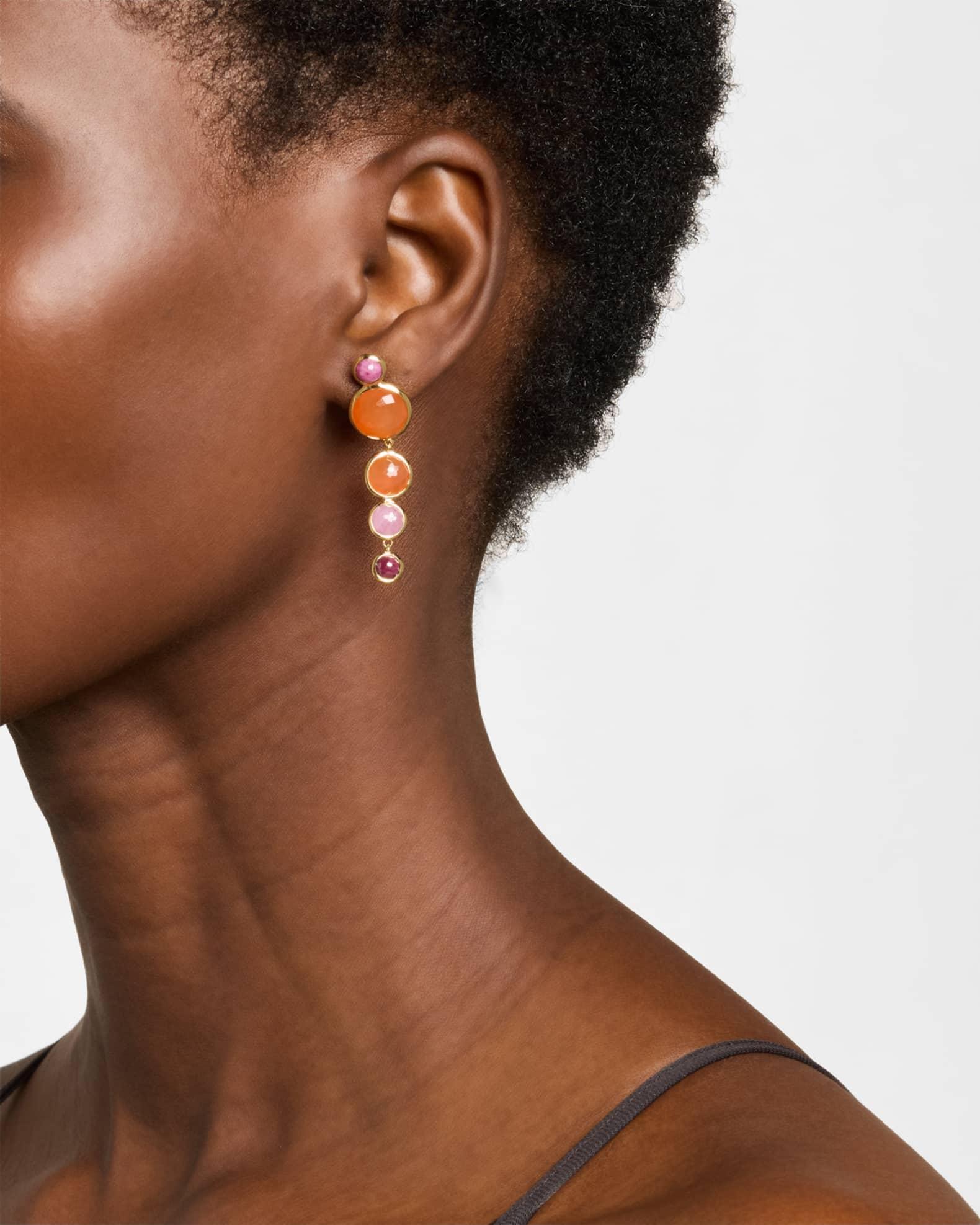 Lollipop 18K Yellow Gold 5-Stone Icicle Drop Earrings Product Image