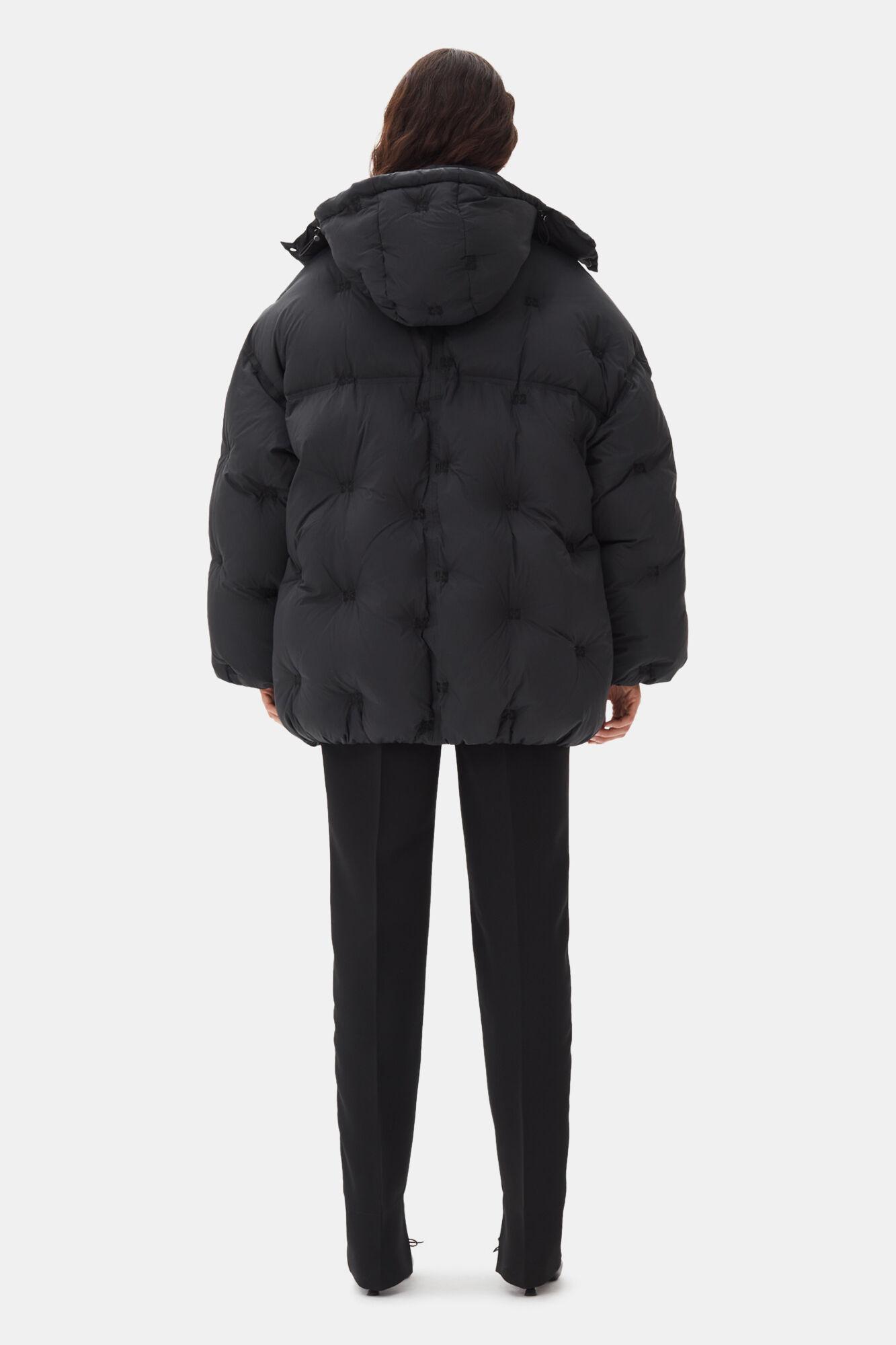 Black Midi Tech Puffer Jacket Product Image