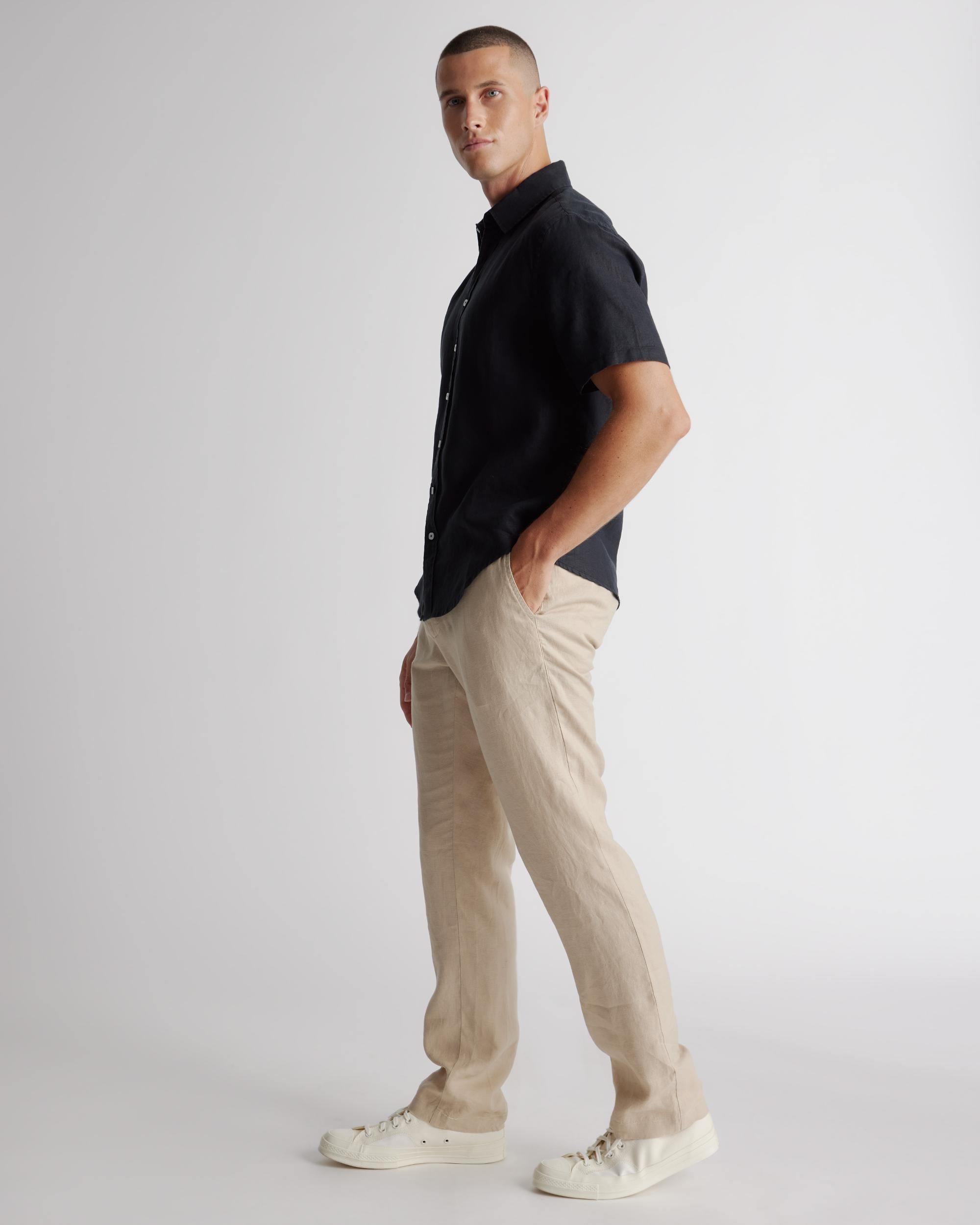 Quince | Men's 100% European Linen Relaxed Short Sleeve Shirt Product Image