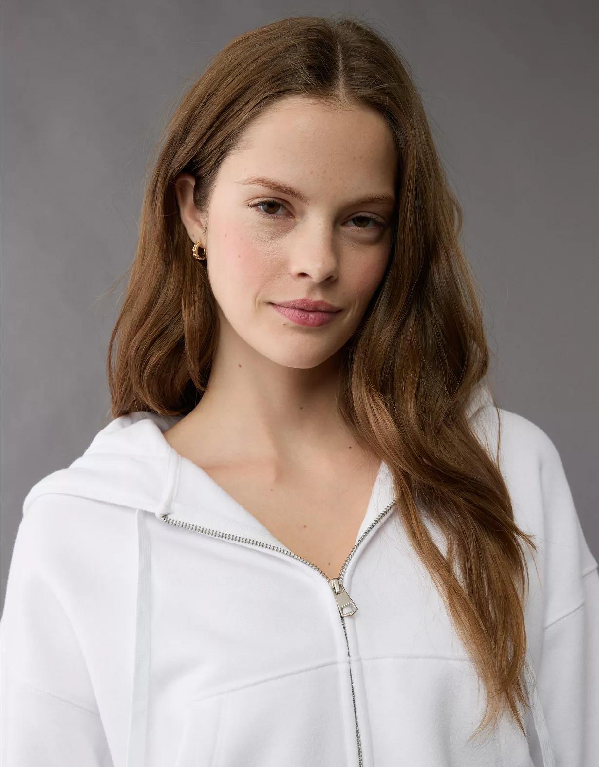 AE Everyday Luxe Zip-Up Hoodie Product Image