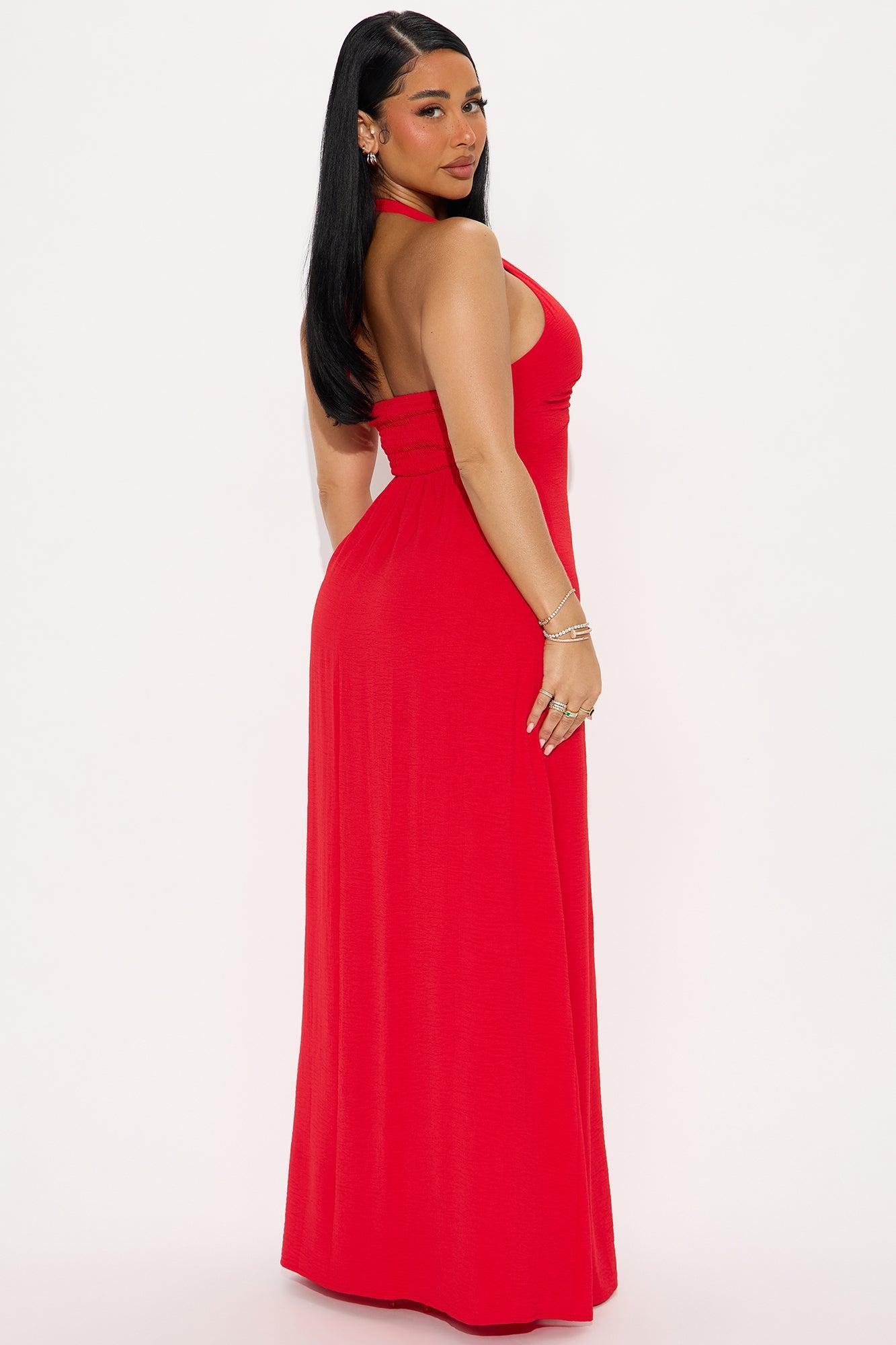Kimberly Airflow Maxi Dress - Red Product Image