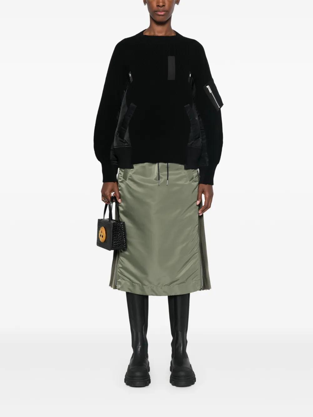 SACAI Panelled Wool Jumper In Black Product Image