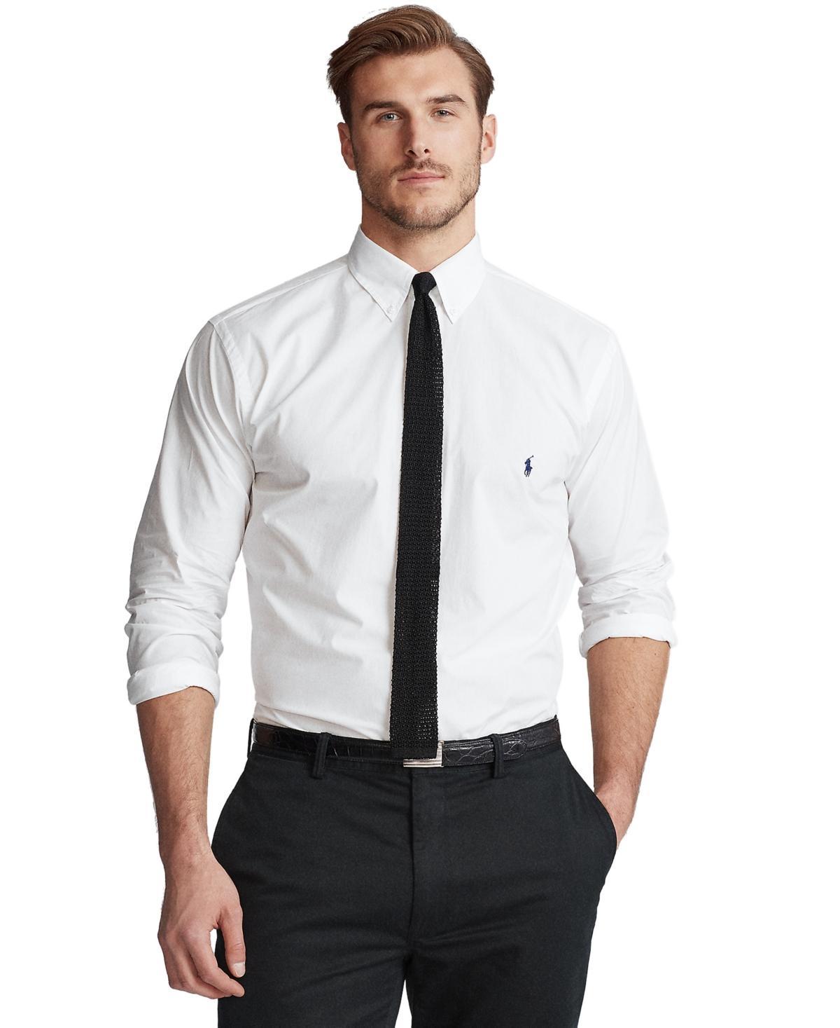 POLO RALPH LAUREN Men's Big & Tall Classic-fit Poplin Shirt In Blue,white Hairline Stripe Product Image