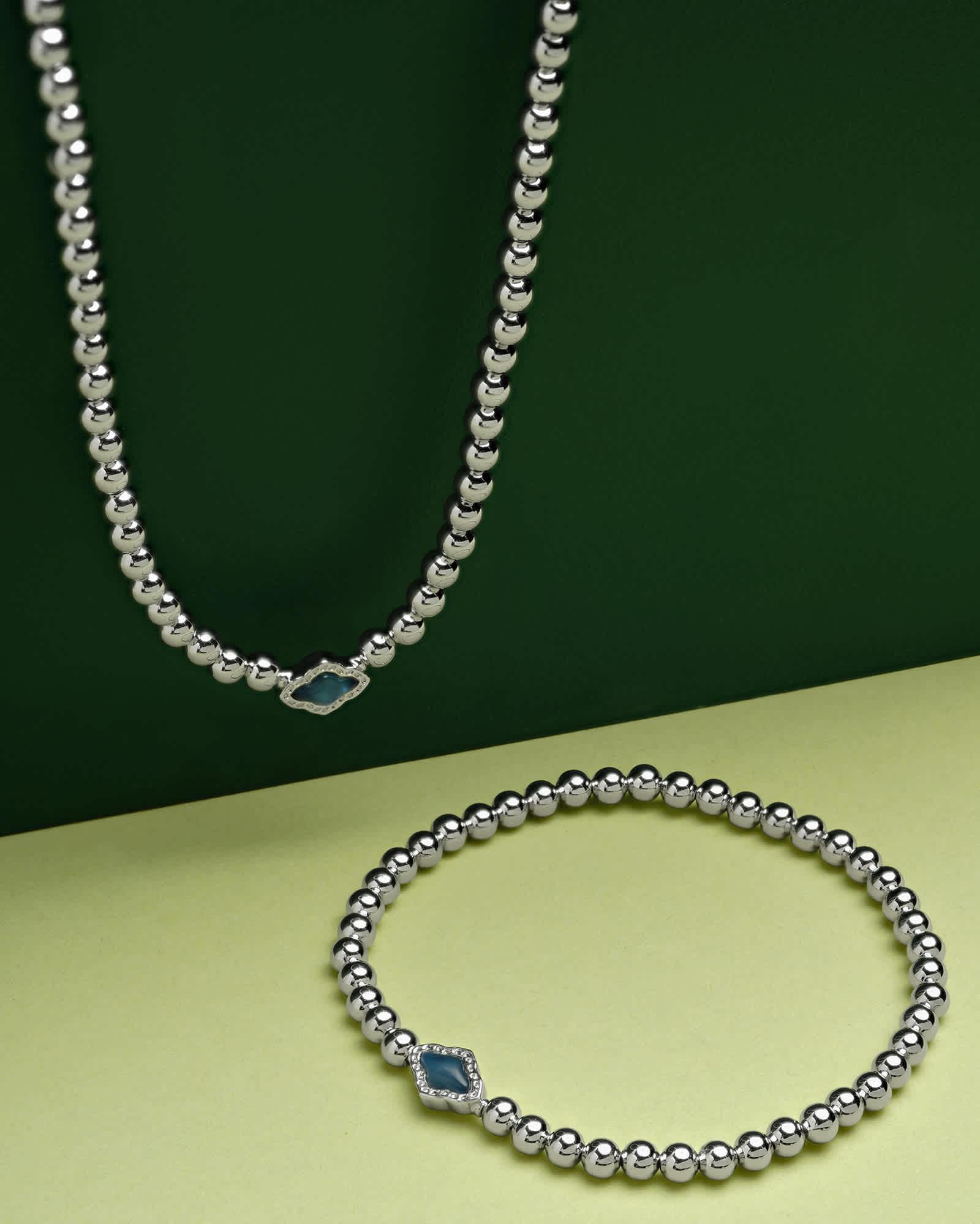 Abbie Gold Beaded Necklace in Azalea Illusion Product Image