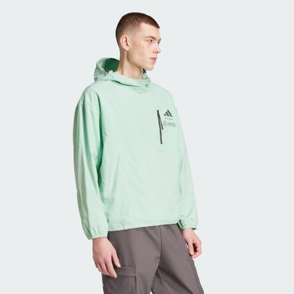 adidas MERCEDES - AMG PETRONAS FORMULA ONE TEAM PREMIUM WOVEN WIND BREAKER Frozen Green 2XL Mens Product Image