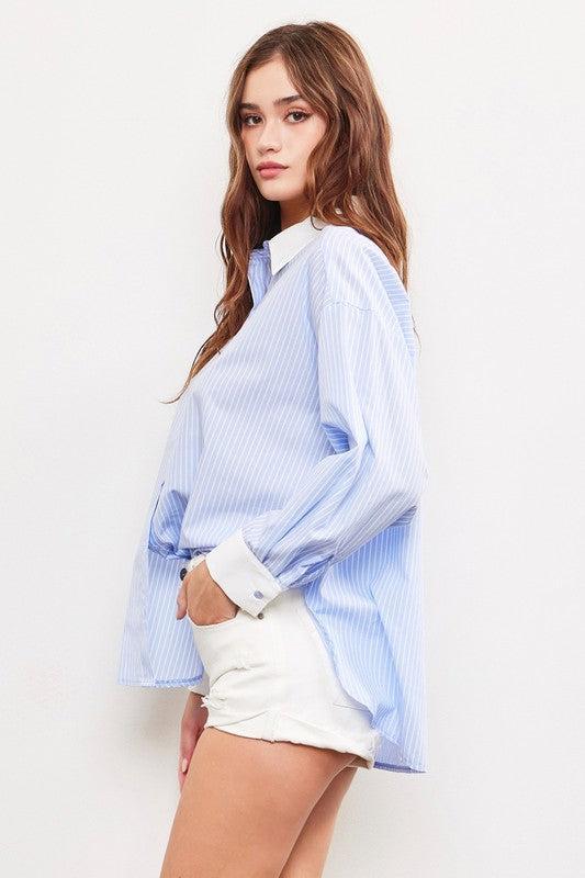 Cloud 9 Striped Collar Top Product Image