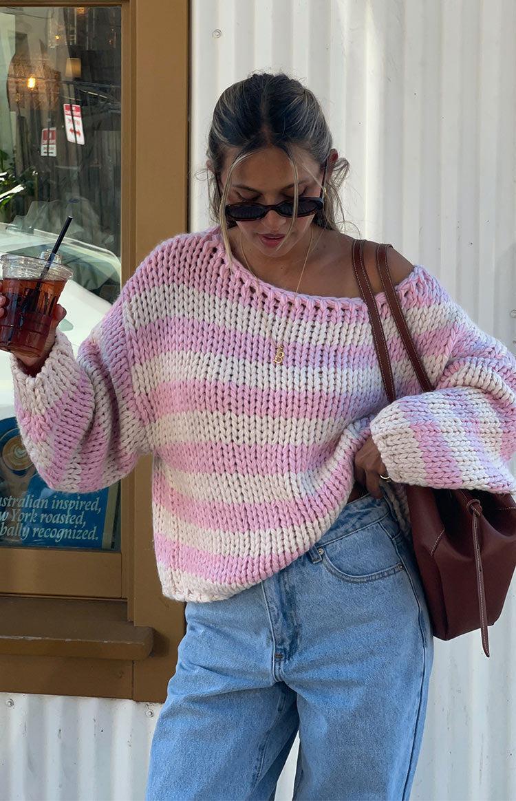 Bea Pink Striped Sweater Product Image