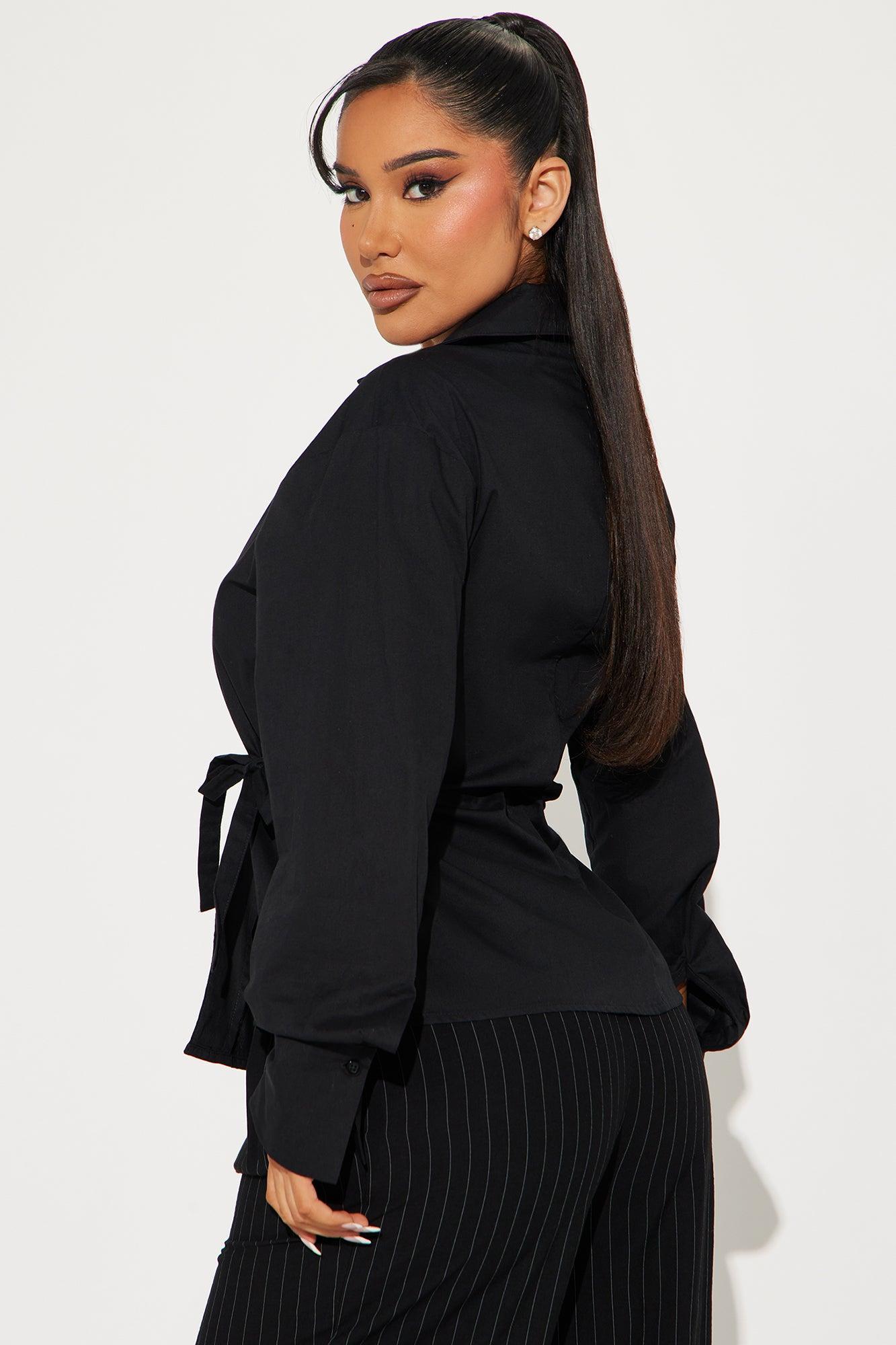 Wild Dreams Poplin Top - Black Product Image