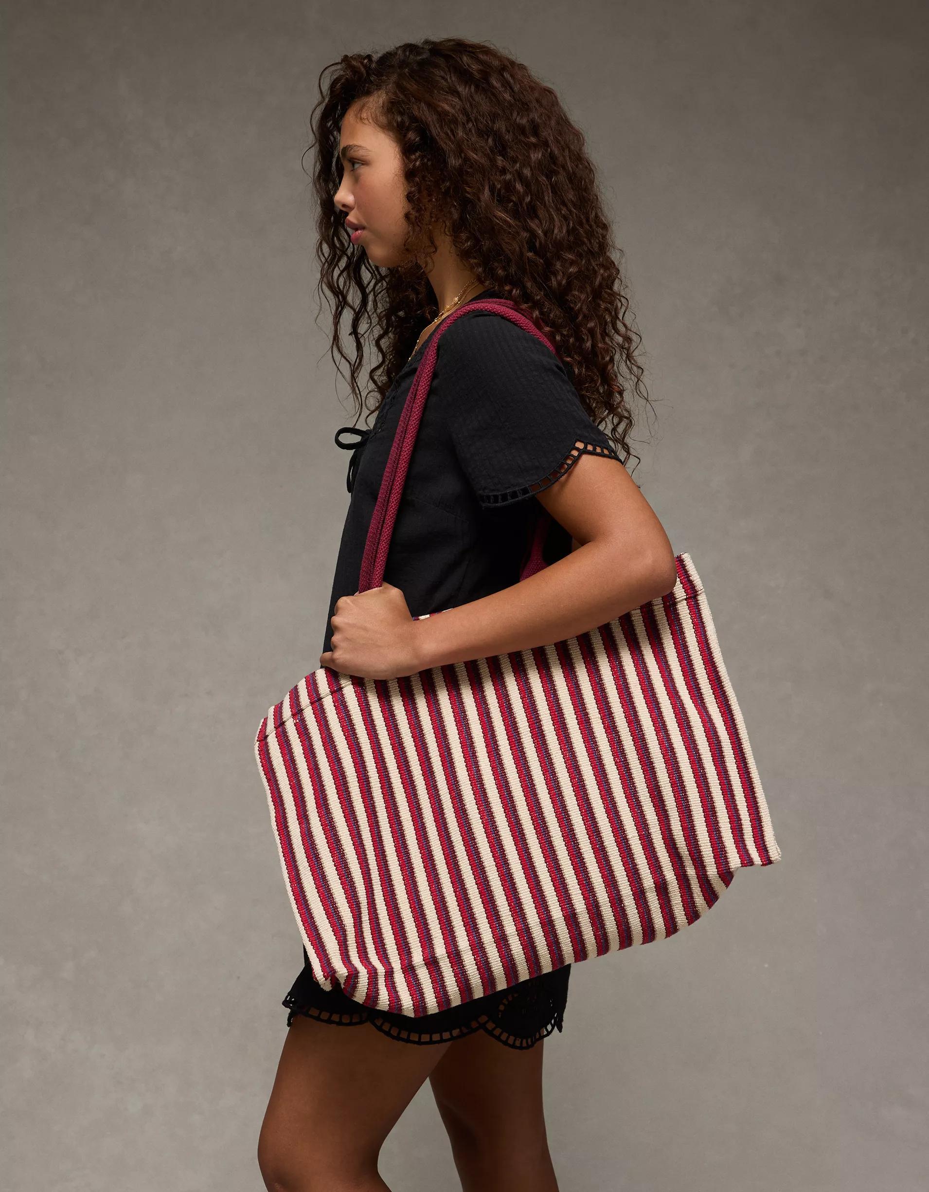 AE Oversized Striped Tote Bag Product Image