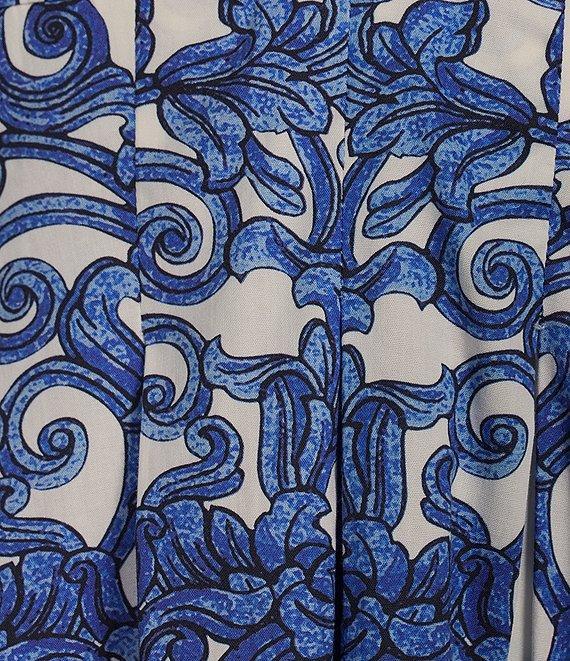 Antonio Melani Gabriela Printed Cotton Poplin Sweetheart Neckline Sleeveless A-line Midi Dress Product Image