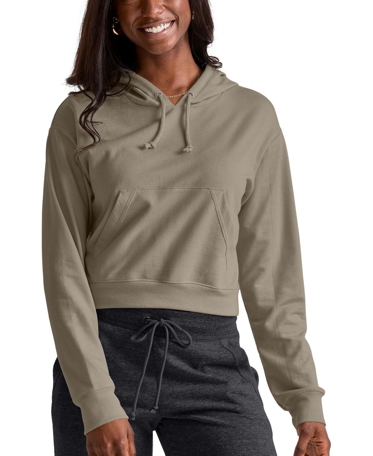 Womens Hanes Cropped Fleece Hoodie Product Image