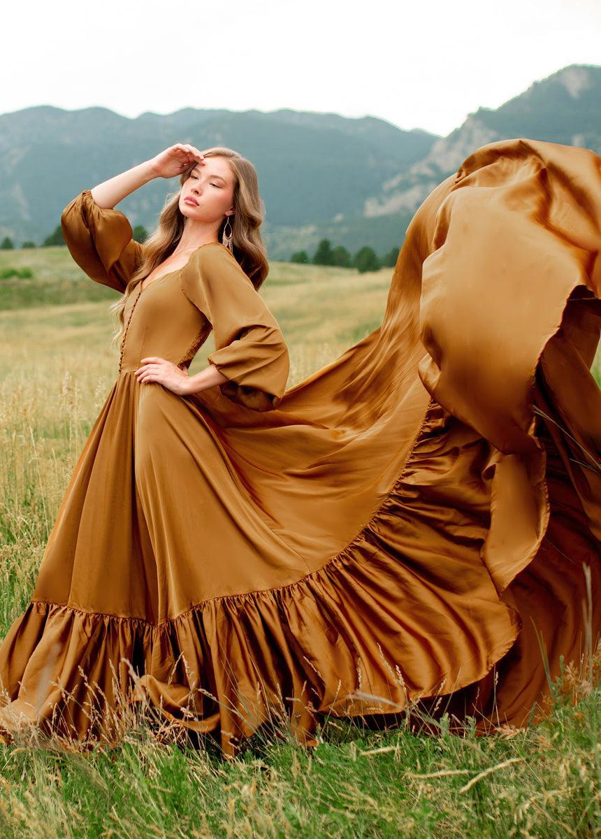 Lorna Impact Dress in Dark Honey Female Product Image