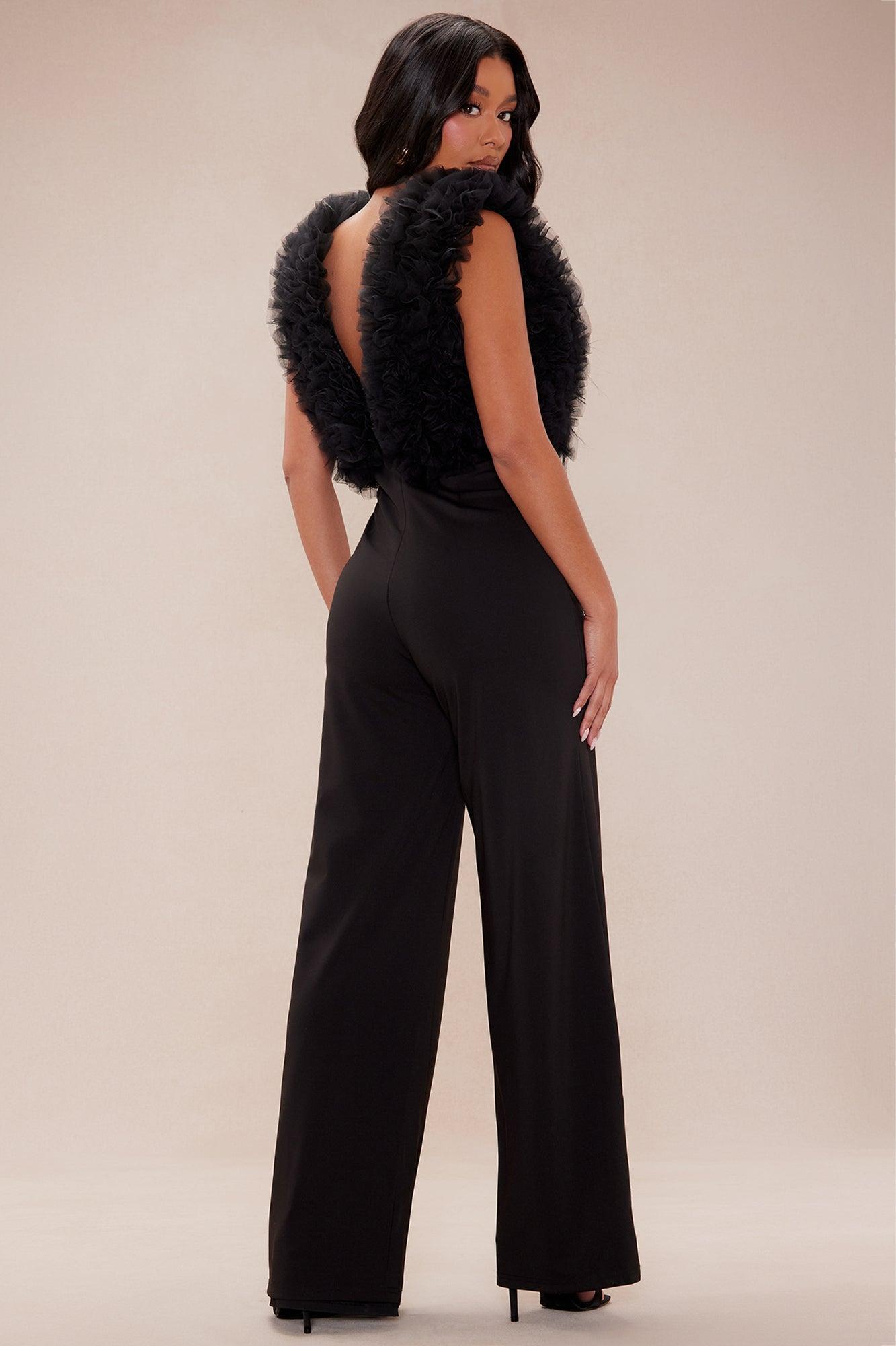 Josefina Tulle Jumpsuit - Black Product Image