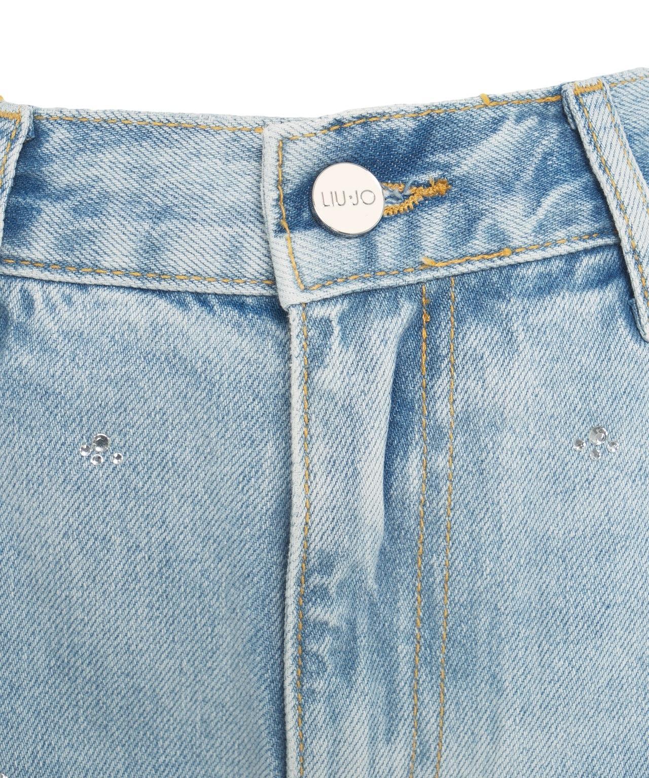 Straight leg jeans with rhinestones Product Image
