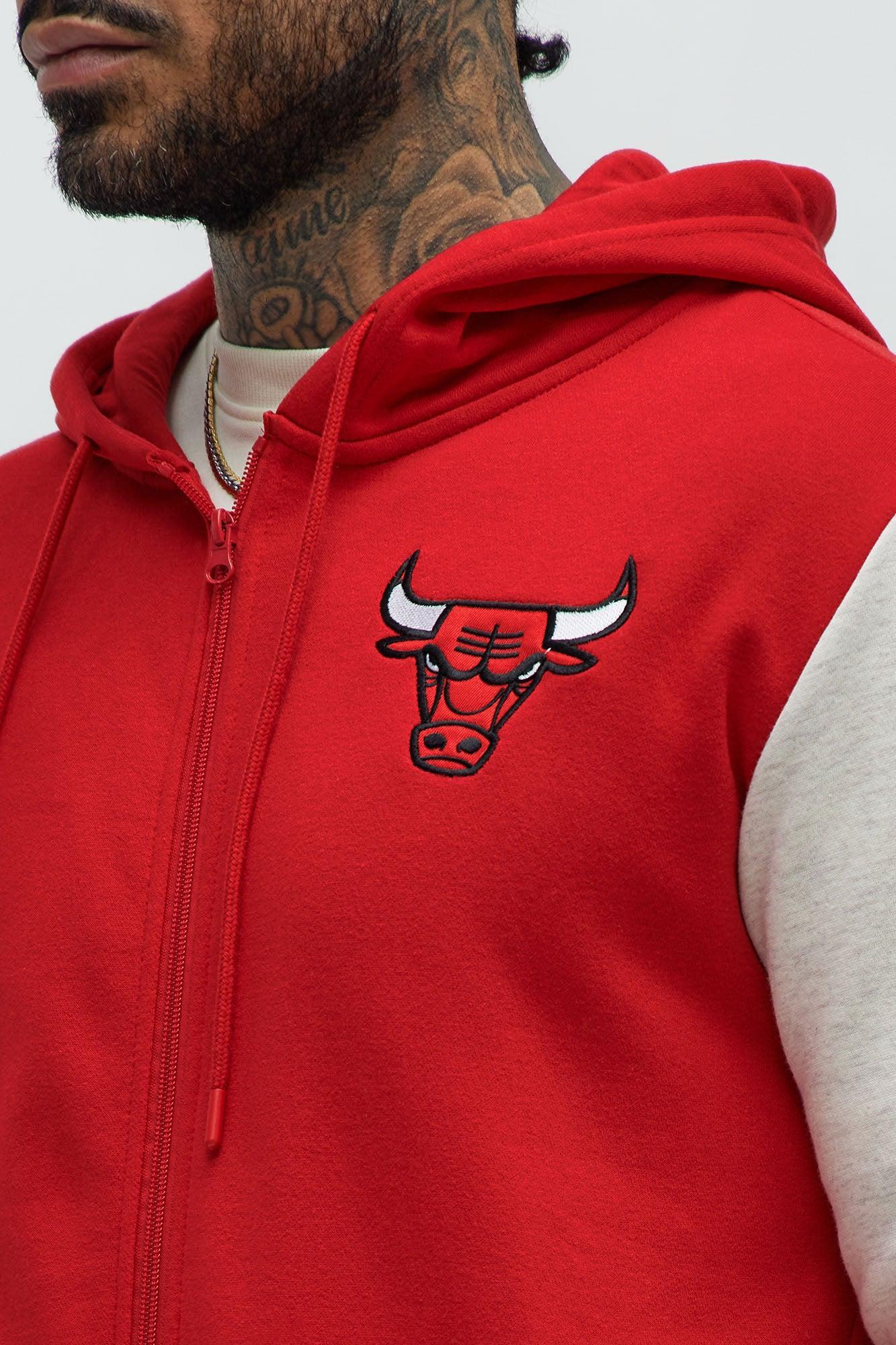 Bulls Above The Rim Zip Up Hoodie - Red Product Image