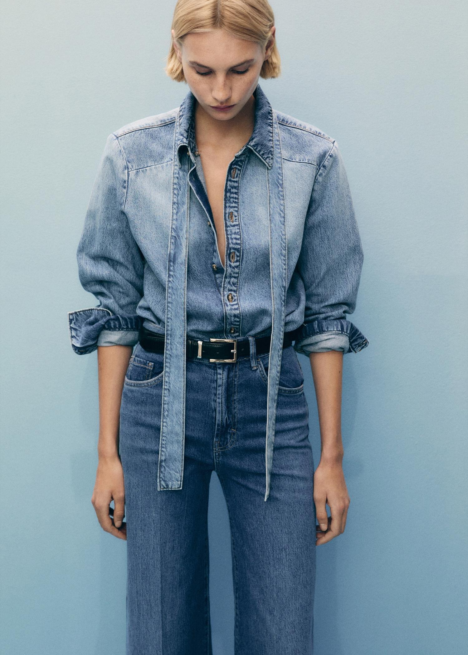 High-rise wideleg jeans - Women | MANGO USA Product Image