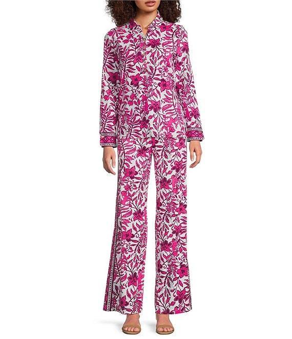 Lilly Pulitzer Coordinating Grenada Chillylilly Elderflower Print Flat Front Palazzo Pants Product Image