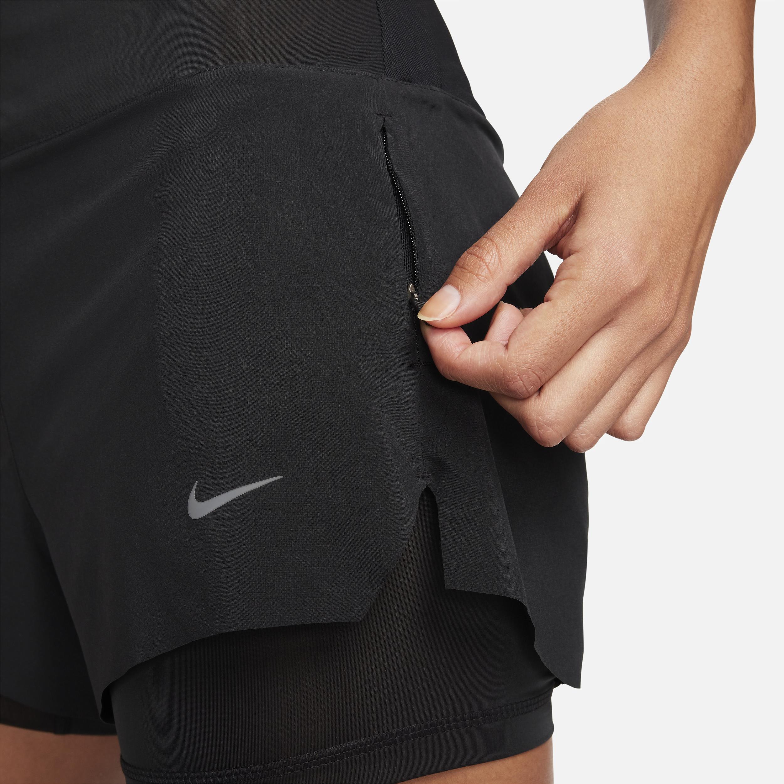 Nike Womens Dri-FIT Swift Mid-Rise 3 2-in-1 Running Shorts with Pockets Product Image