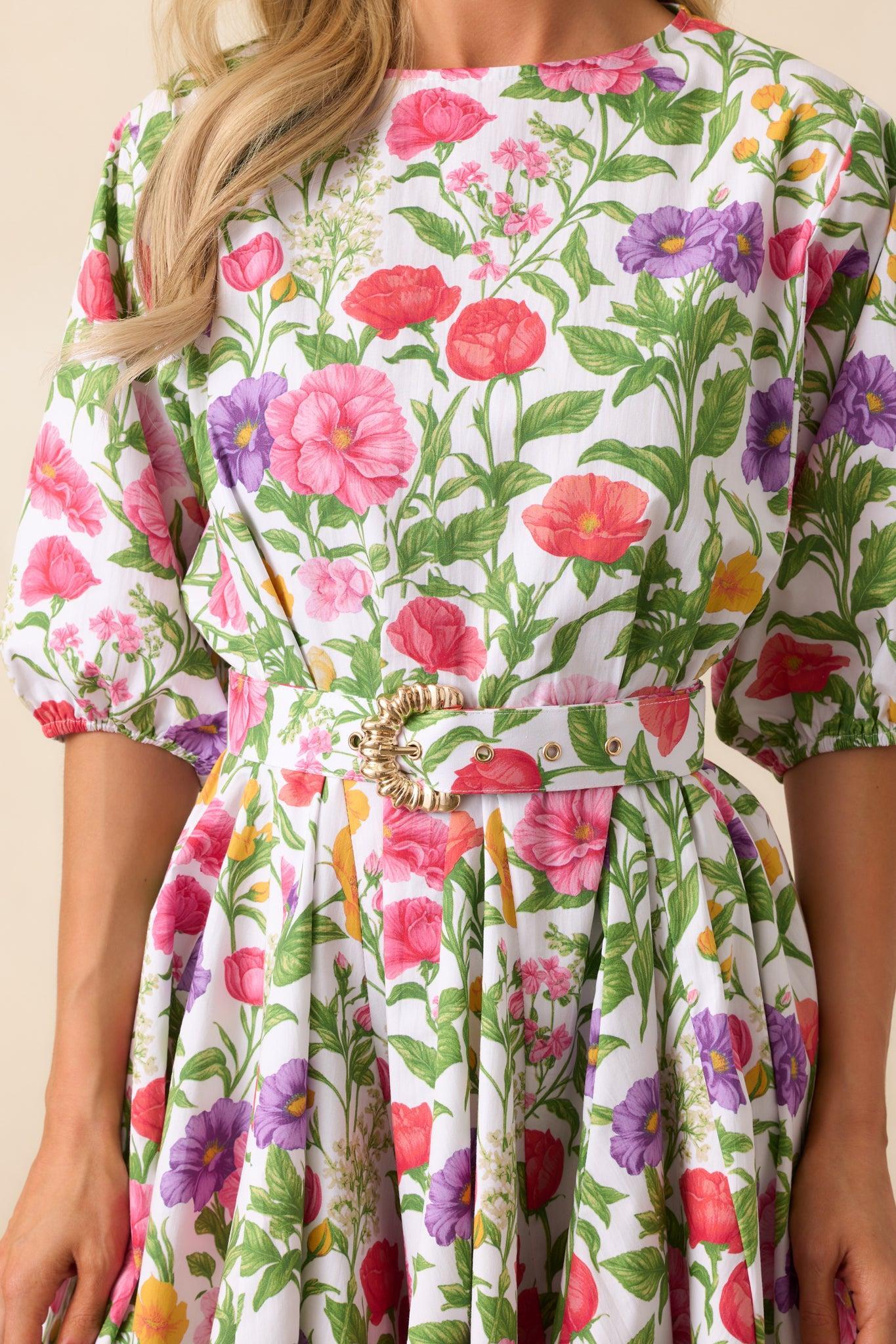 Fallon Secret Garden Floral Cotton Swing Dress Product Image