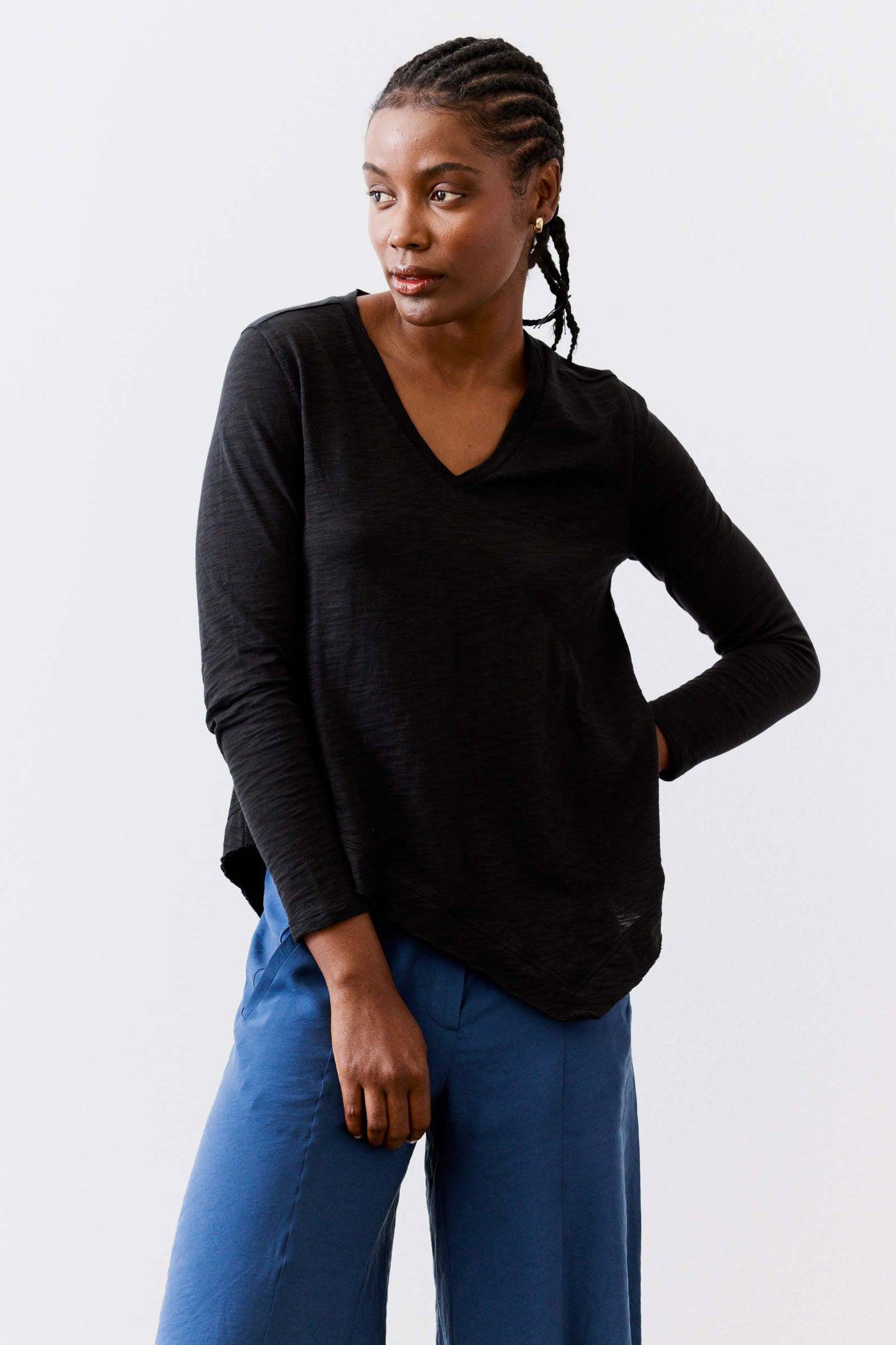 New Angle V-Neck Long Sleeve Top Product Image