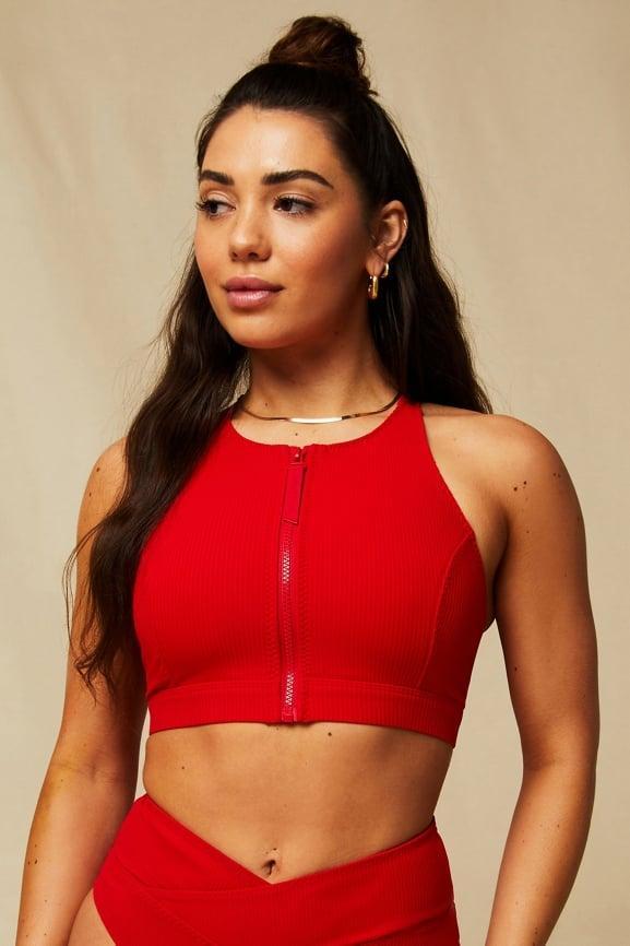 High Tide Zip-Front Swim Top Product Image