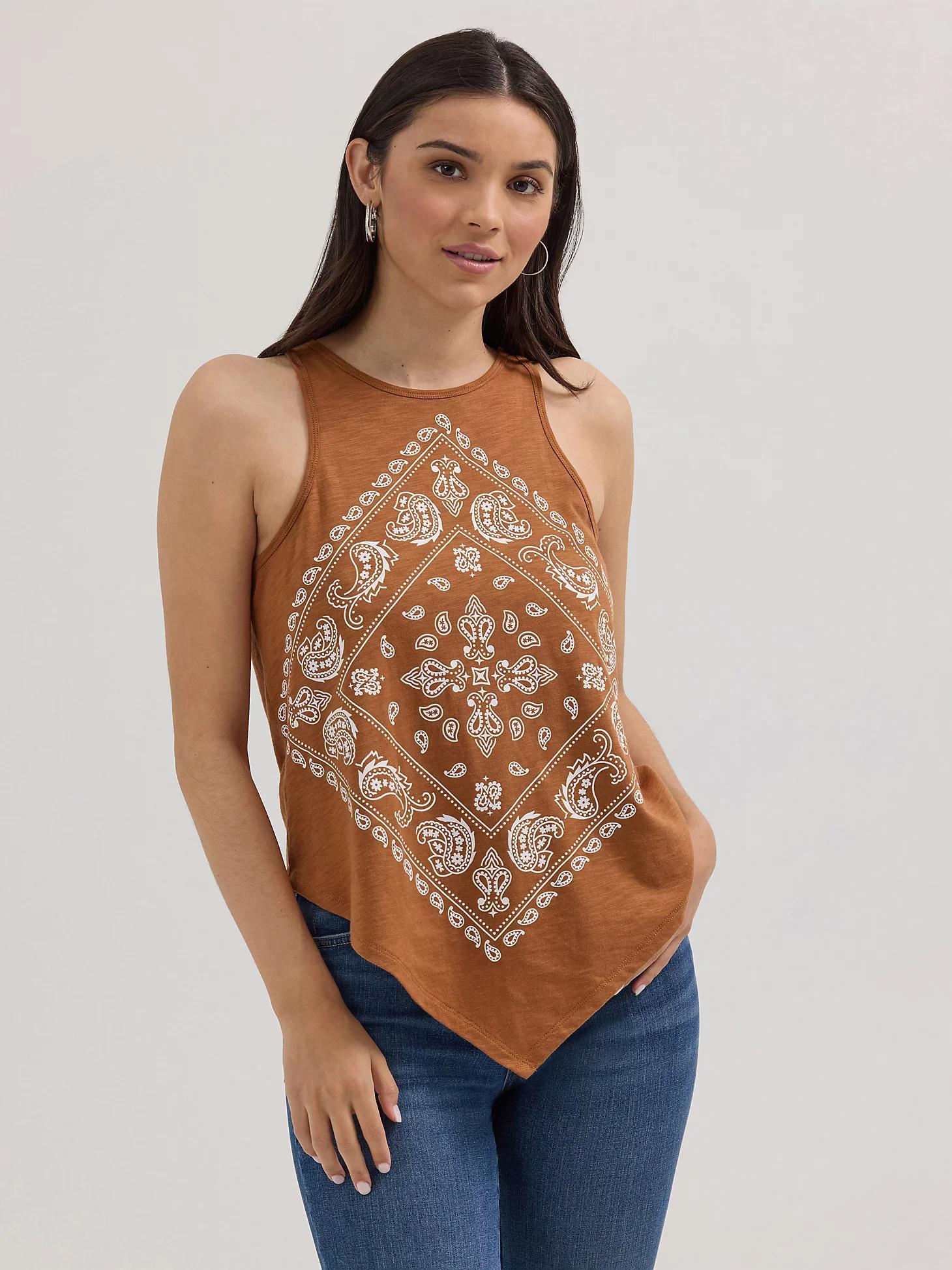 Women's Wrangler Bandana Diamond Front Tank | Women's TOPS | Wrangler® Product Image