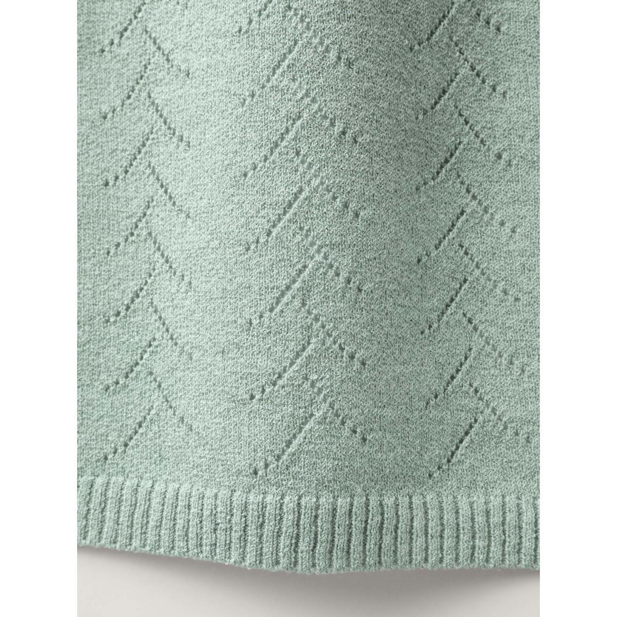 Plus Size Texture V Neck Lightweight Pullover Greenbean Women Casual Long Sleeve V-neck Everyday Pullovers BloomChic 22-24/3X Product Image